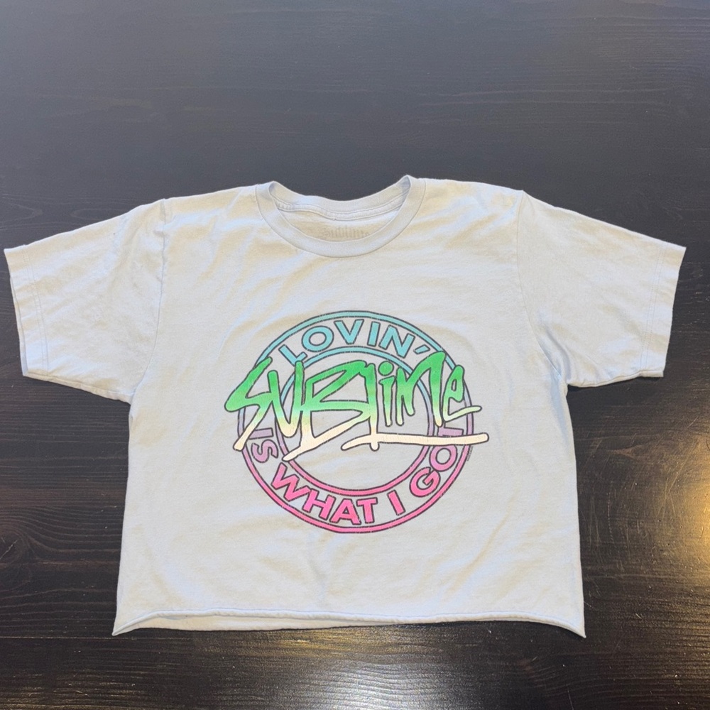 Sublime Women’s Light Bluw Graphic Logo Tee - Neon Accent